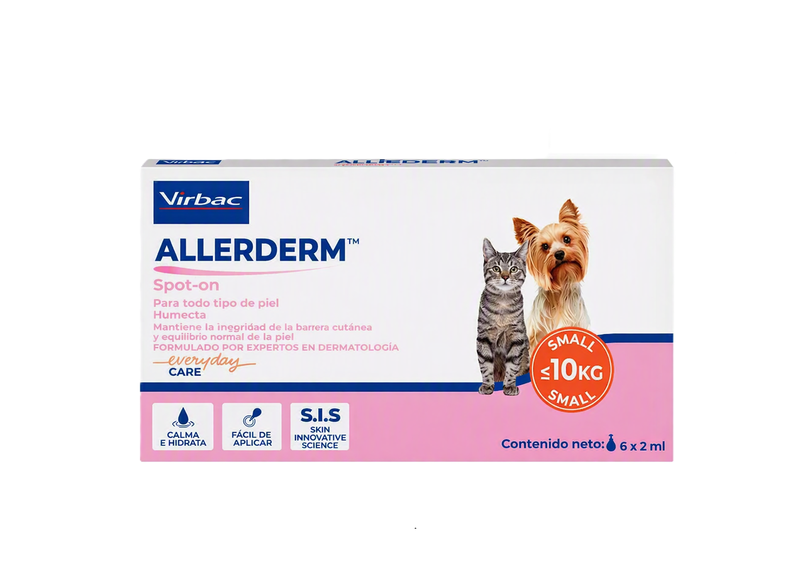 Allerderm spot-on 2 mL ( 6 pipetas ) perros y gatos hasta 10 kg